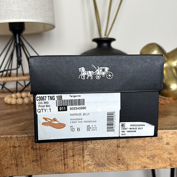 🍊🪼New in Box!! COACH Tangerine Natalee Jelly Sandal Sz 10🪼🍊 - Picture 3 of 7